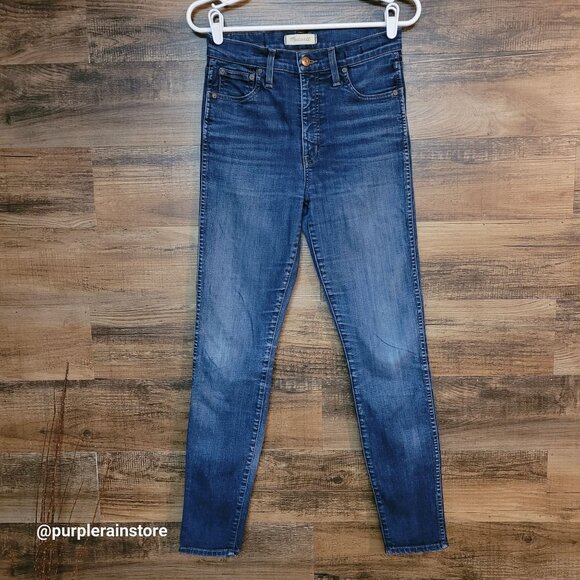 Madewell Jeans 27 Skinny 10" High Rise Tummy Control Slimming F4664 Medium Dark - Picture 1 of 13